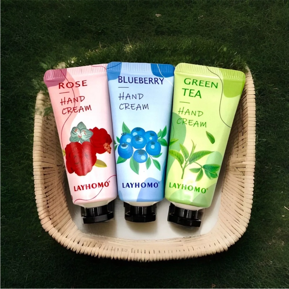 Layhomo Mini Hand Cream- Set Of 3-Rose, Blueberry, Green Tea (0.12 fl oz Ea)